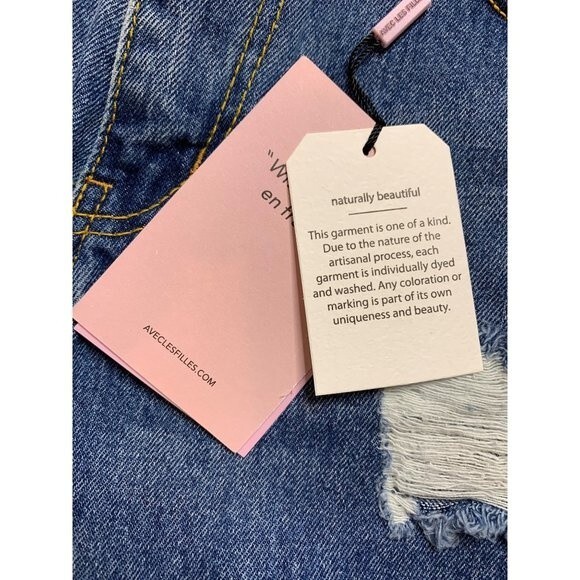 Avec Les Filles Distressed Jean Shorts size 27 NWT - Picture 4 of 4